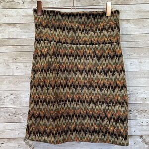 Vintage Marquis Womens M Skirt Pencil Mini‎ Grannycore Chevron Made In USA Green